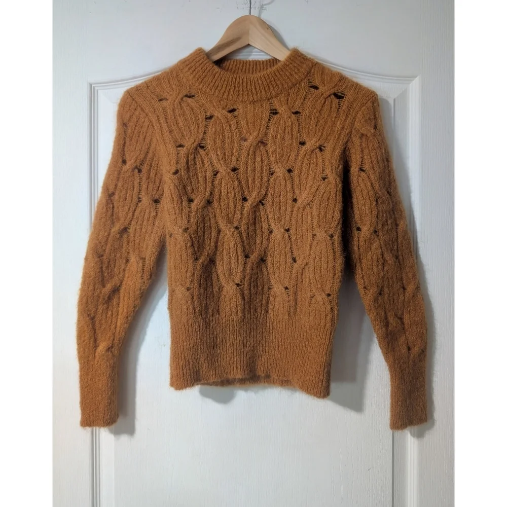 SANDRO | Cable Knit Mohair Sweater - Picture 6 of 16
